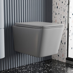 Унитаз ABBER Rechteck AC1201MG подвесной серый матовый, безободковый