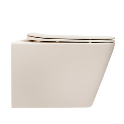 Унитаз ABBER Rechteck AC1201MBE подвесной светло-бежевый матовый, безободковый