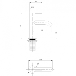 Смеситель ABBER Wasser Kreis AF8110B для раковины, черный матовый