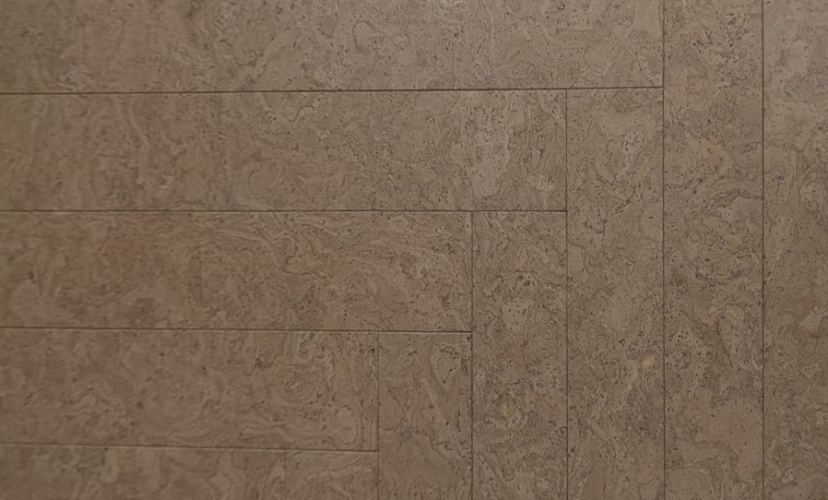 Пробковое покрытие ПРОБКОФФ Английская ёлочка Песочный 590x95