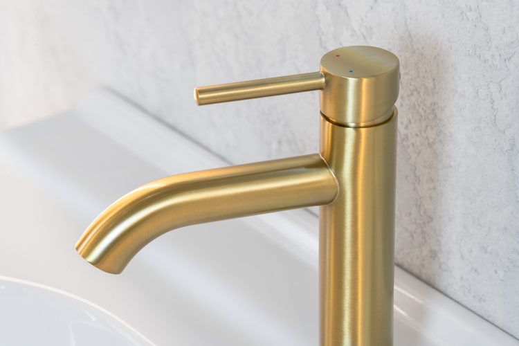 Смеситель ABBER Wasser Kreis AF8110G для раковины, золото матовое