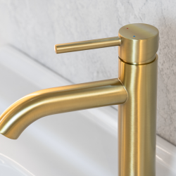 Смеситель ABBER Wasser Kreis AF8110G для раковины, золото матовое