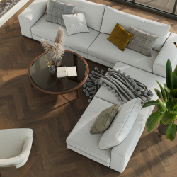 Кварцевый паркет Quartz Parquet Английская Ёлка Орех Американский 33-400-29 5/0,6 мм