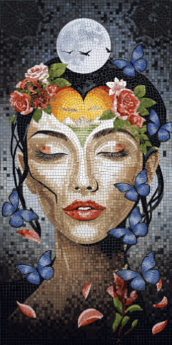 Керамогранит Декоративное панно MDetails Moon Lady (набор из 4шт. 60x120) 120x240