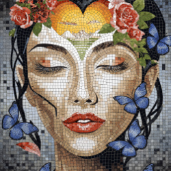 Керамогранит Декоративное панно MDetails Moon Lady (набор из 4шт. 60x120) 120x240