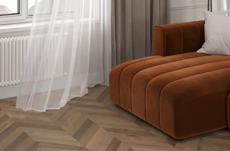 Керамогранит Laparet х9999311165 Wood Lux Walnut Chevron M коричневый матовый карвинг 60х120