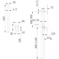 Смеситель ABBER Daheim AF8209 для раковины скрытого монтажа, хром