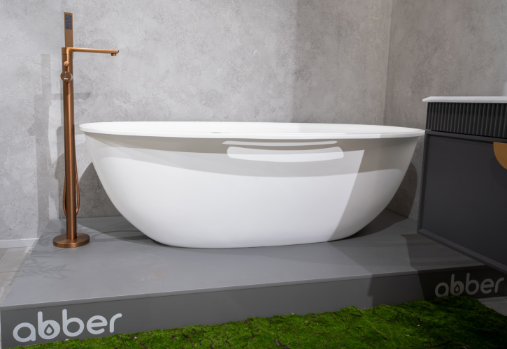 Смеситель ABBER Rund AF8715MRG напольный, розовое золото матовое