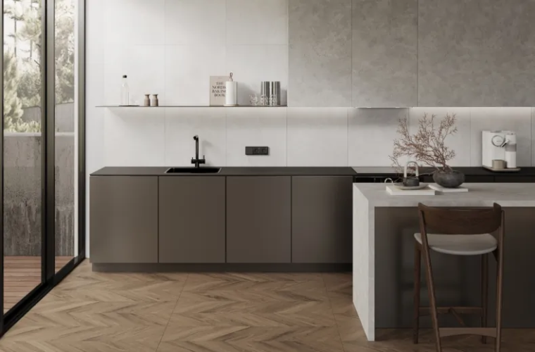 Керамогранит Laparet х9999311157 Wood Latina Brown Chevron коричневый матовый карвинг 60х120