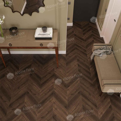 Кварцвиниловая плитка Alpine Floor Chevron Alpine Дуб Мокка ECO 18-12 MC