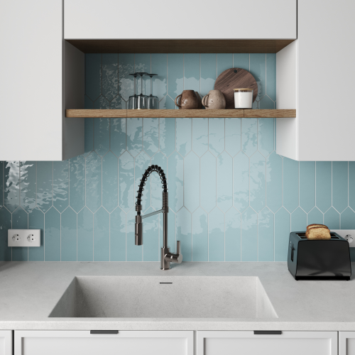 Плитка Smile Tile Picket Aqua 7.5x30