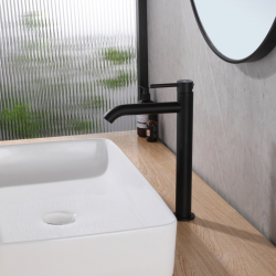 Смеситель ABBER Wasser Kreis AF8111B для накладной раковины, черный матовый