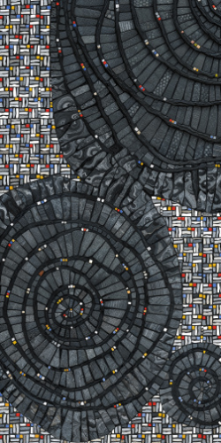 Керамогранит Декоративное панно MDetails Pixel Spirals (набор из 4шт. 60x120) 120x240