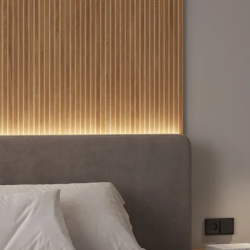 Керамогранит Laparet х9999311153 Wood Canarium Almond Stripes тёмно-бежевый матовый карвинг 60х120