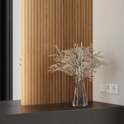 Керамогранит Laparet х9999311153 Wood Canarium Almond Stripes тёмно-бежевый матовый карвинг 60х120