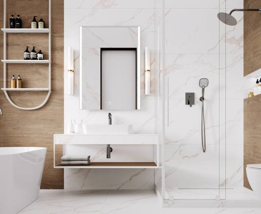 Керамогранит Laparet Statuario Crema белый матовый структурный 60х120