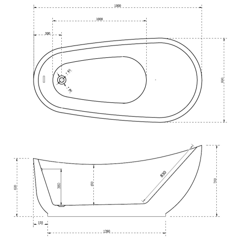 Акриловая ванна ABBER AB9288 белая