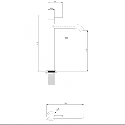 Смеситель ABBER Wasser Kreis AF8111RG для накладной раковины, розовое золото