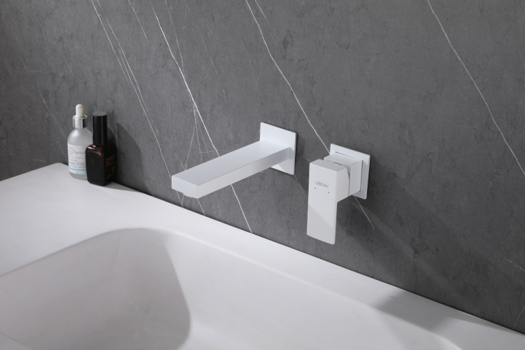 Смеситель ABBER Daheim AF8212W для раковины скрытого монтажа, белый матовый