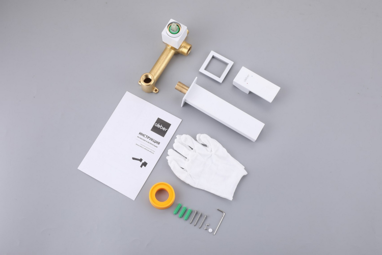 Смеситель ABBER Daheim AF8212W для раковины скрытого монтажа, белый матовый