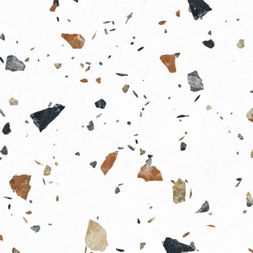 Керамогранит Laparet х9999309479 Terazzo Bianco цветной матовый карвинг 60х60