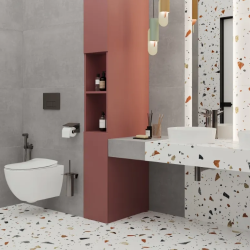 Керамогранит Laparet х9999309479 Terazzo Bianco цветной матовый карвинг 60х60