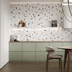 Керамогранит Laparet х9999309479 Terazzo Bianco цветной матовый карвинг 60х60