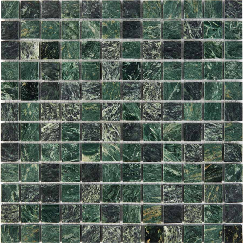 Мозаика Pixel Mosaic PIX 215 Spider Green, чип 23x23 мм, сетка 305х305x6 мм, Полированная