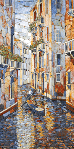 Керамогранит Декоративное панно MDetails Rowboat City (набор из 4шт. 60x120) 120x240