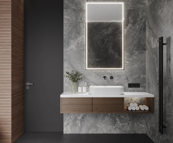 Керамогранит Laparet х9999309518 Materica Grey серый матовый карвинг 80х160