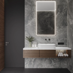 Керамогранит Laparet х9999309518 Materica Grey серый матовый карвинг 80х160