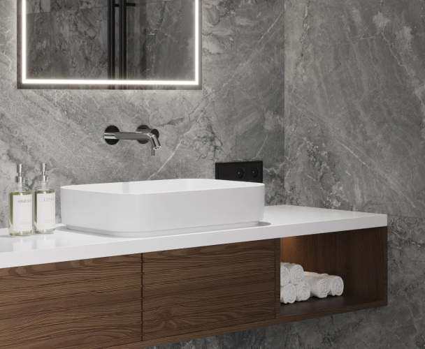 Керамогранит Laparet х9999309518 Materica Grey серый матовый карвинг 80х160