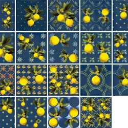 Керамогранитa Sant Agostino Vita Giardino Blu Mix Luc 20x20