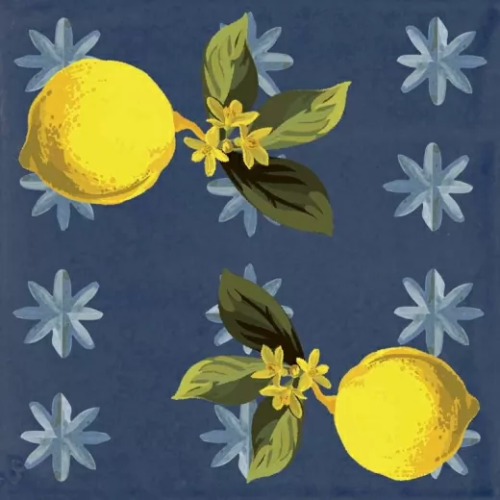 Керамогранитa Sant Agostino Vita Giardino Blu Mix Luc 20x20