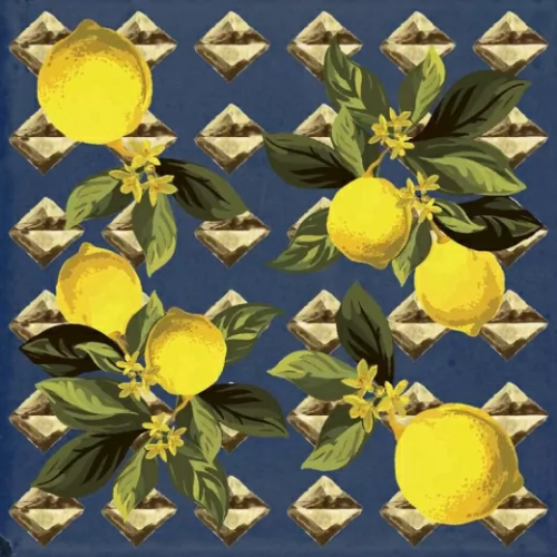 Керамогранитa Sant Agostino Vita Giardino Blu Mix Luc 20x20