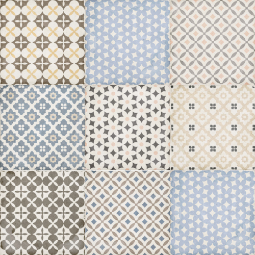 Плитка Equipe Art Nouveau 24412 Alameda Colour 8 вариантов рисунка 20x20