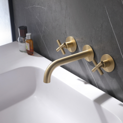 Смеситель ABBER Wasser Kreis AF81121G для раковины скрытого монтажа, золото матовое