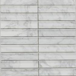 Мозаика Pixel Mosaic PIX 341 Bianco Carrara, Concave, чип 30х151 мм, сетка 305х318х12 мм