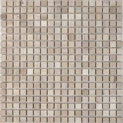 Мозаика Pixel Mosaic PIX 255 White Wooden, чип 15х15 мм, сетка 305х305x4 мм, Матовая
