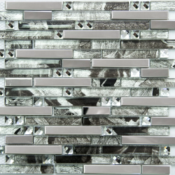 Мозаика NSmosaic MS-623 чип 15х48/98х8мм, сетка 298x305 мм, глянцевая