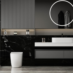 Унитаз ABBER Bequem AC1111T приставной белый, безободковый, смыв торнадо