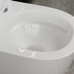 Унитаз ABBER Bequem AC1111T приставной белый, безободковый, смыв торнадо