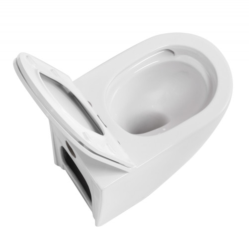 Унитаз ABBER Bequem AC1111T приставной белый, безободковый, смыв торнадо