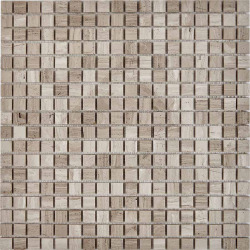 Мозаика Pixel Mosaic PIX 253 White Wooden, чип 15x15 мм, сетка 305х305x4 мм, Полированная