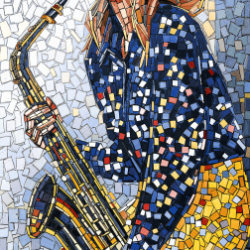 Керамогранит Декоративное панно MDetails Trumpet Lady (набор из 4шт. 60x120) 120x240