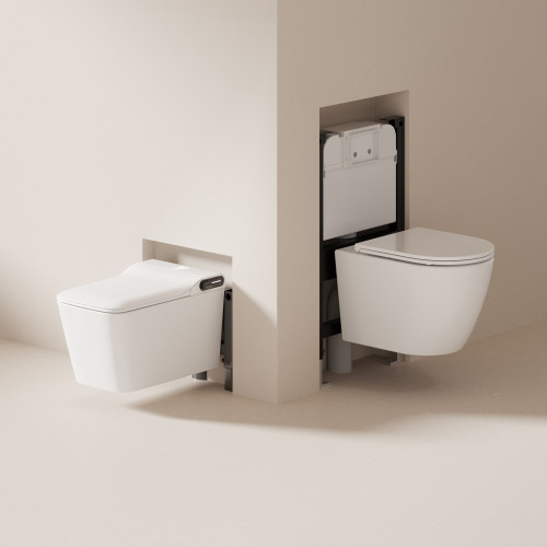 Электронный унитаз-биде ABBER Rechteck AC1215S подвесной белый