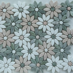 Мозаика Pixel Mosaic PIX 351 Thite,Jet Green,Pink Rose, чип произвольный, сетка 325х290x8 мм, Матовая