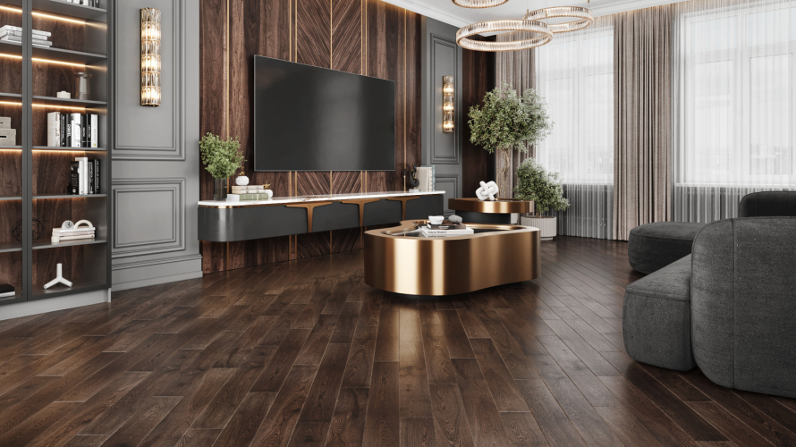 Паркетная доска Amber Wood A12.32.10.125-007 Дуб Бурбон 909x125x14 мм