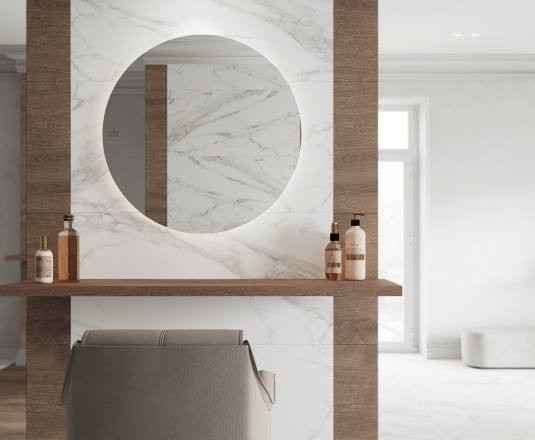 Керамогранит Laparet Calacatta Bianco Pro белый матовый r 60х60