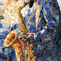 Керамогранит Декоративное панно MDetails Trumpet Man (набор из 4шт. 60x120) 120x240